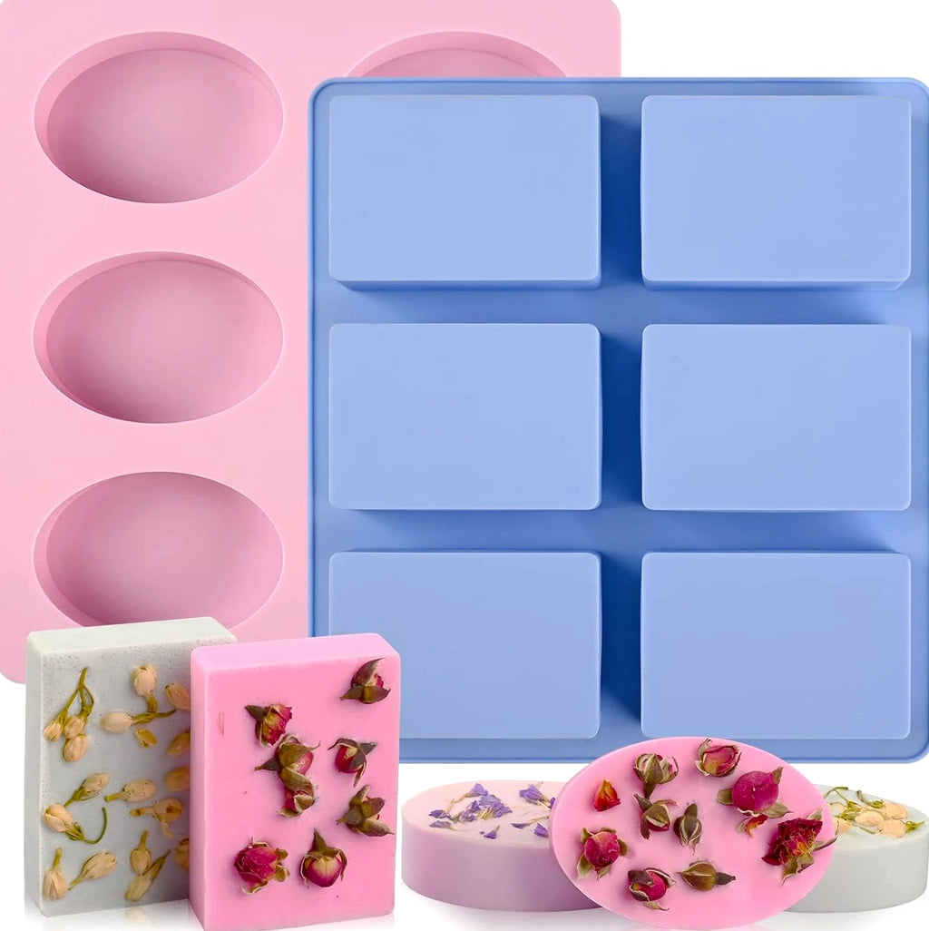 2-Pack 6 Cavity Silicone Soap Molds for DIY Soap Making & Desserts