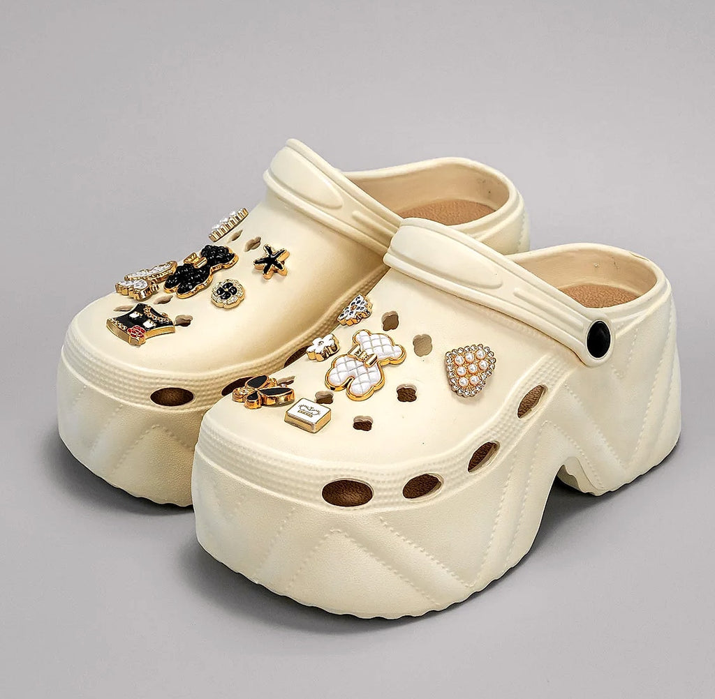 HININSEN Women's Platform Clogs 9CM High EVA Garden Sandals