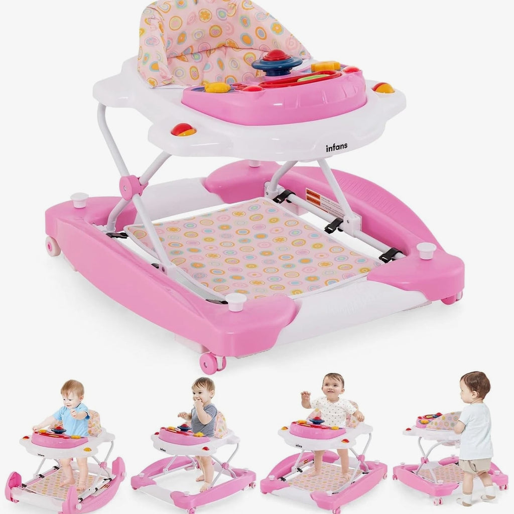 Baby Walker, 5 in 1 behind Walker Learning Seated Rocker Bouncer with Removable