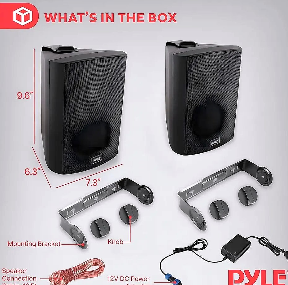 5.25 inch Wireless Bluetooth Wall Mount Speaker Pair 240W