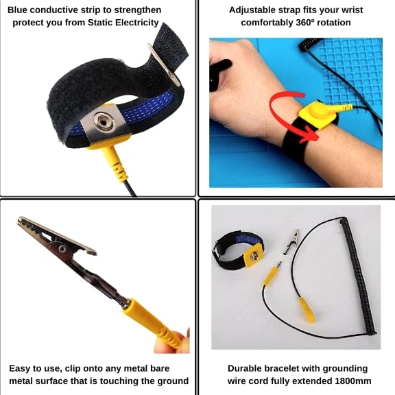 ANTISTATIC WRIST BAND OPEN PRY REPAIR TOOL KIT FOR ELECTRONIC GADGETS DEVICES PC