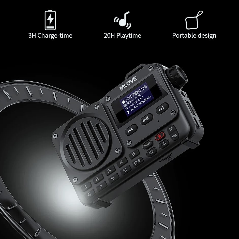 MLOVE BV800 Portable Bluetooth Speaker with FM Radio