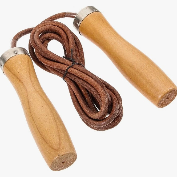 Fitness equipment, skipping rope exercise, indoor and outdoor, wooden handle