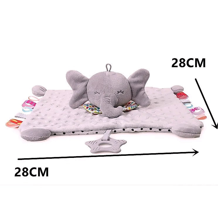 Datgo Elephant Baby Comforter Blanket with Rattle Toy