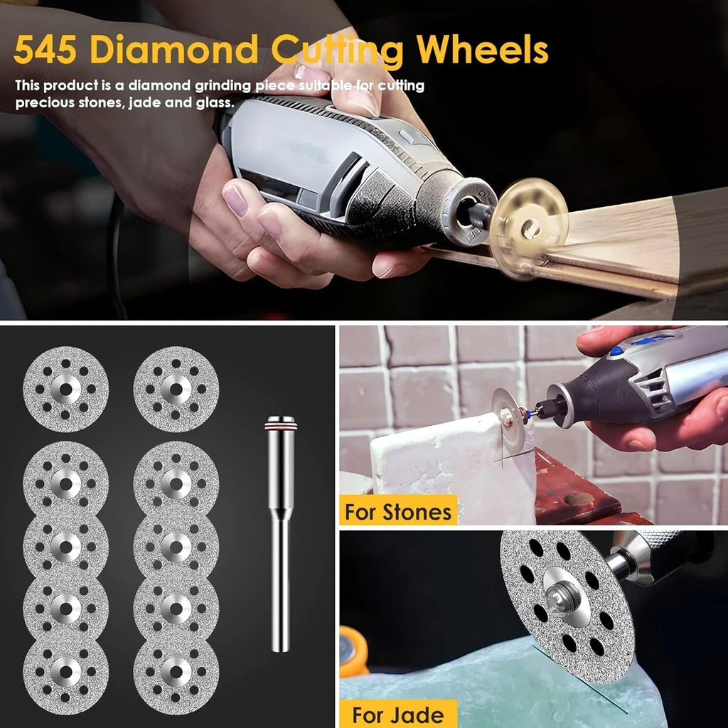 Versatile 44-Piece Cutting Wheel Set with Diamond & HSS Blades for Professionals