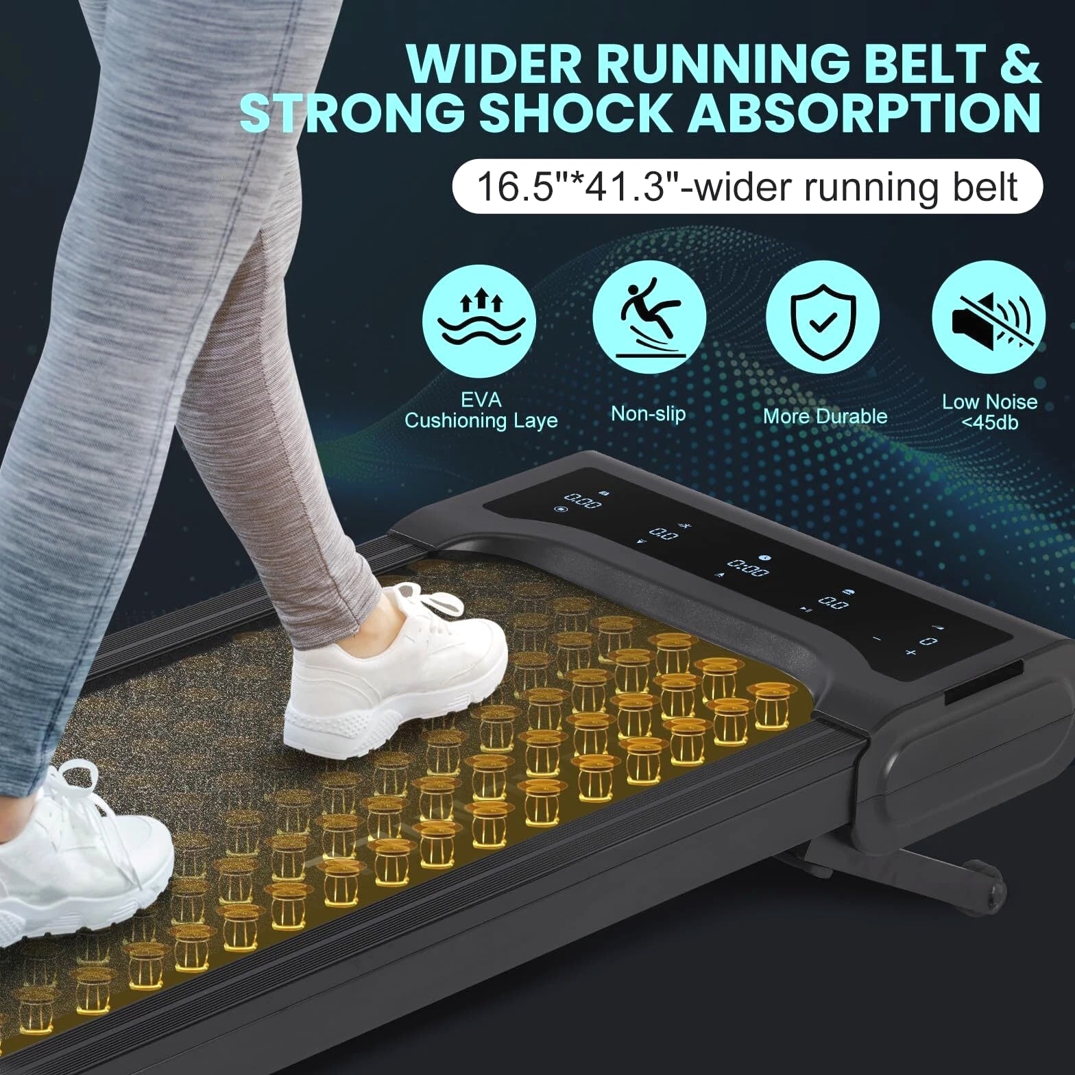 Walking Pad, Under 2.5HP Low-Noise Desk Treadmill, Auto Incline Walking Pad, Home