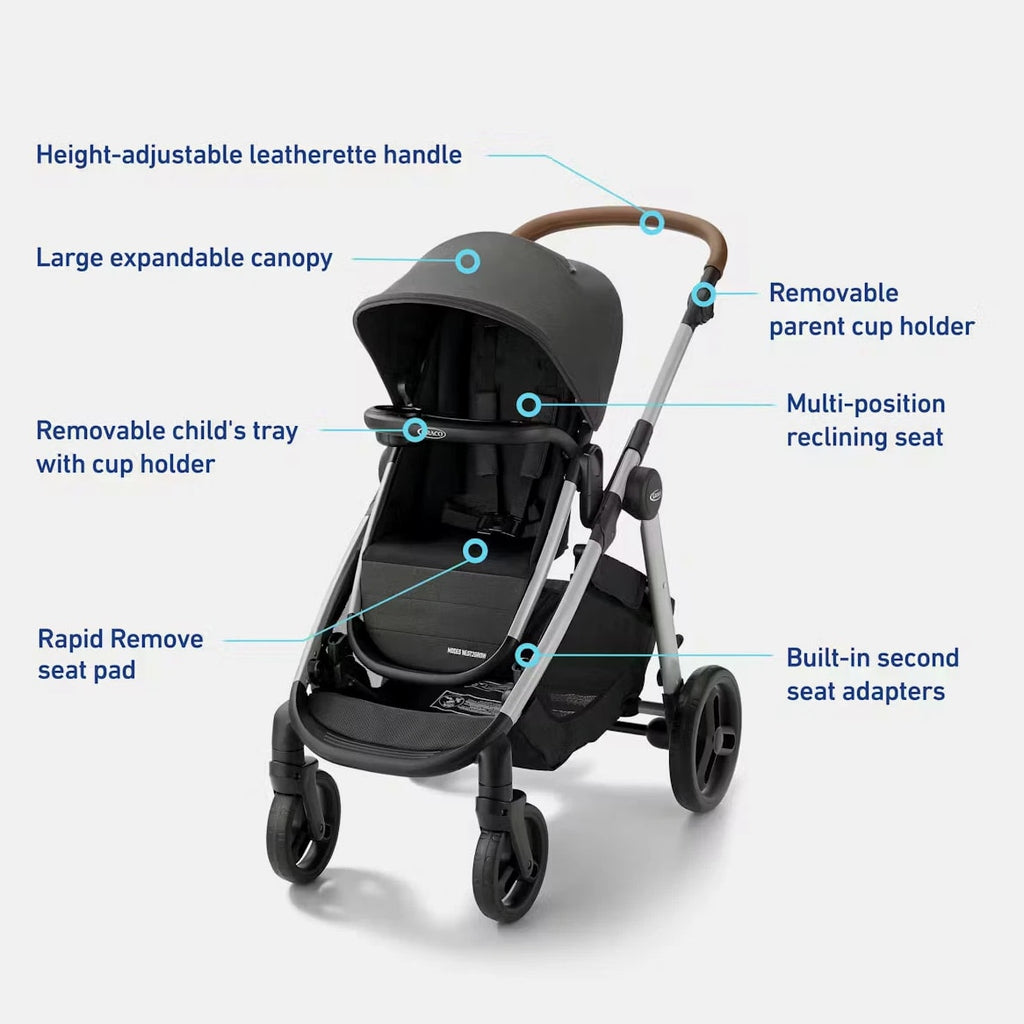 Graco Modes Nest2Grow DLX Travel System Riordan Fashion NEW! SnugRide SnugFit