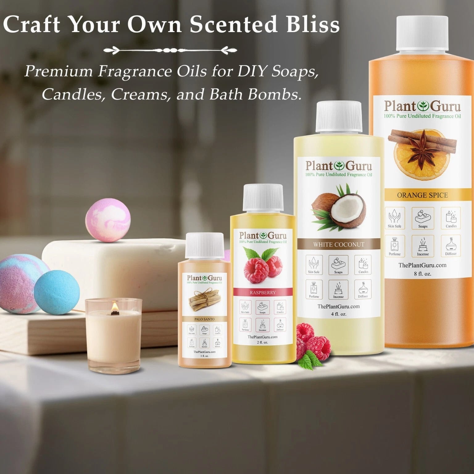 Fragrance Oils for Candle, Soap, Bath Bomb, Incense Making Scented Oil Bulk