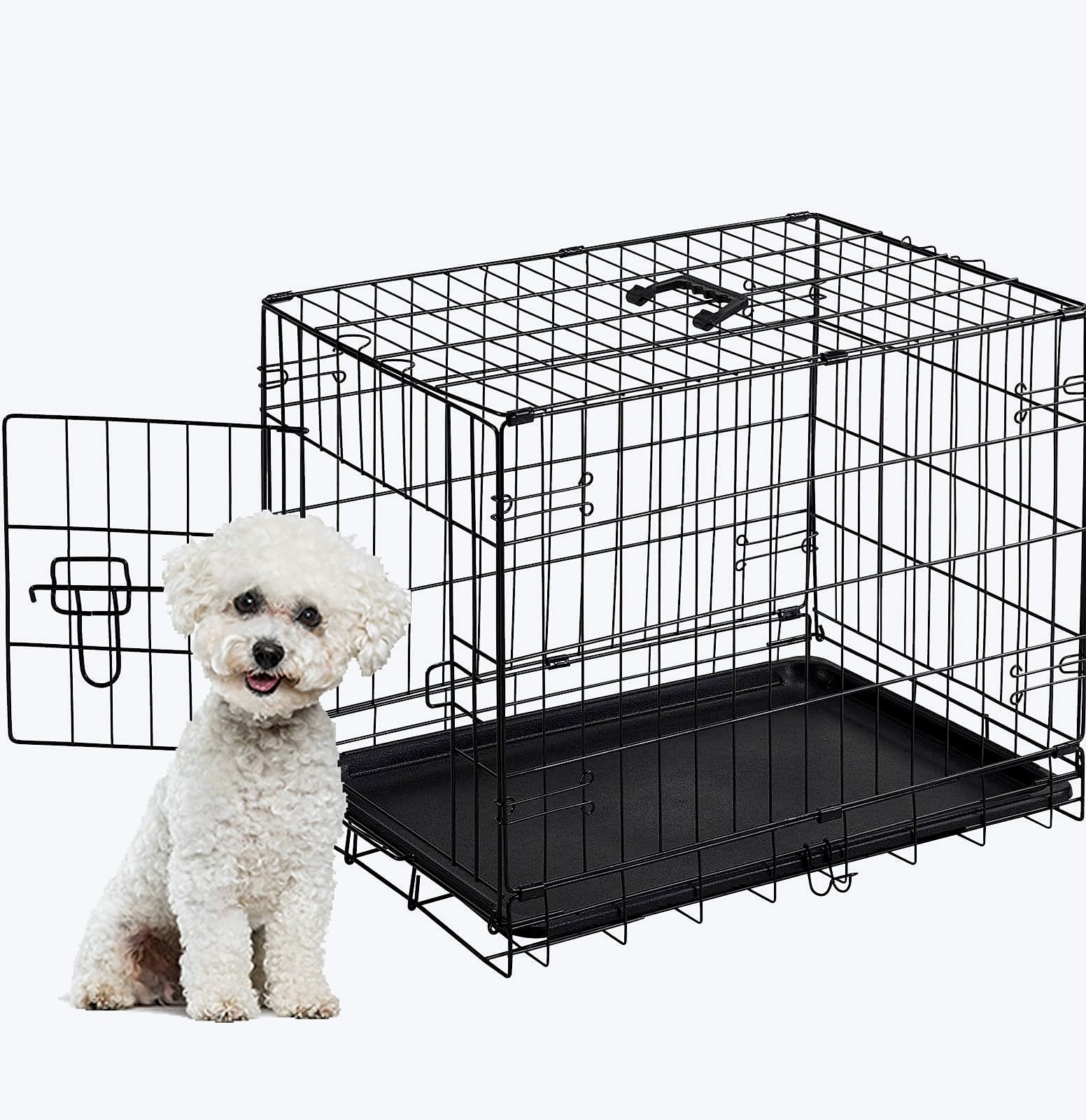 Sweetcrispy 24 Inch Single Door Dog Crate for Small Dogs