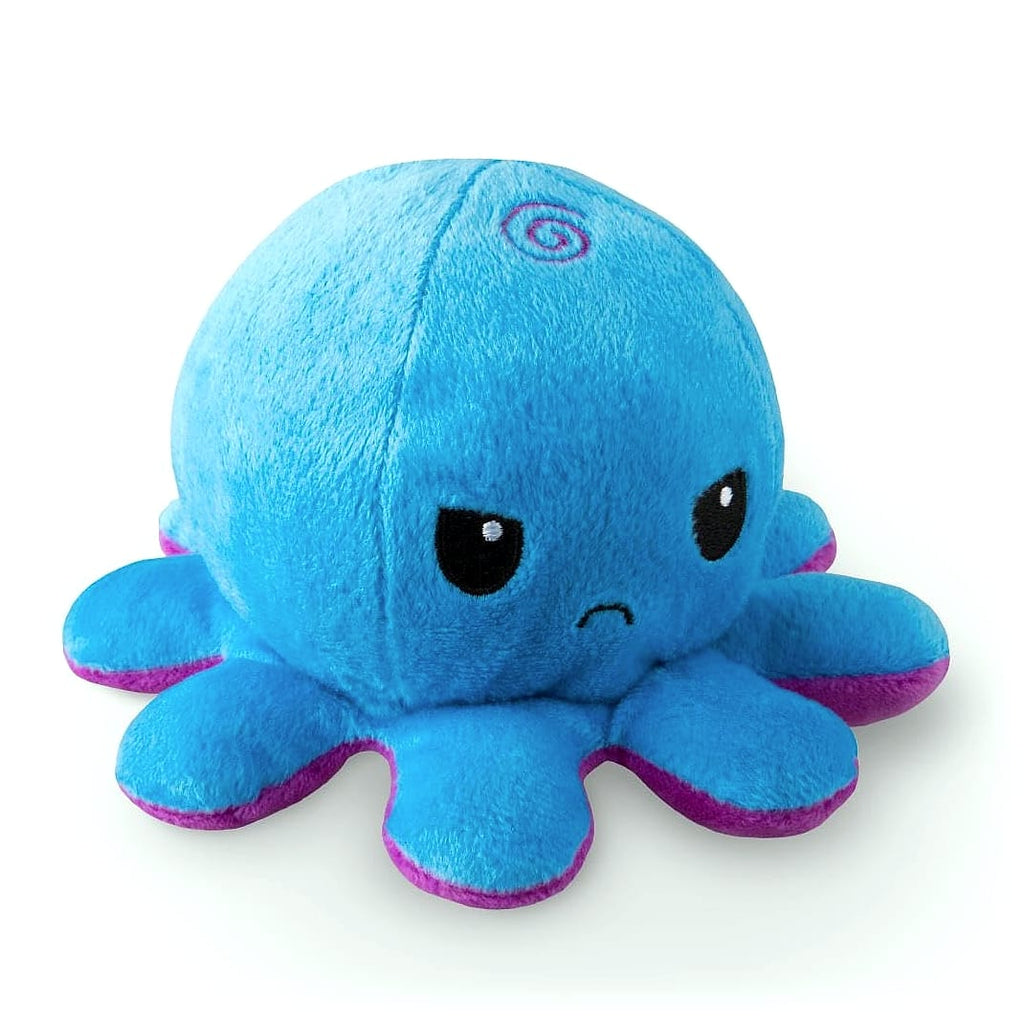 TeeTurtle Reversible Octopus Plushie 4-Inch Pink Aqua Flip Toy