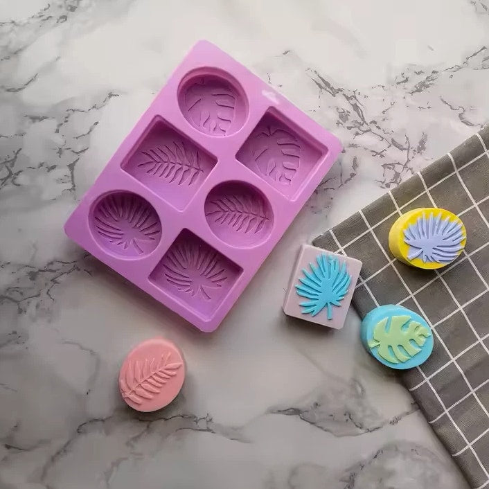 6 Cavity Silicone 3D Leaf Pattern Soap Mold Soap Making Supplies