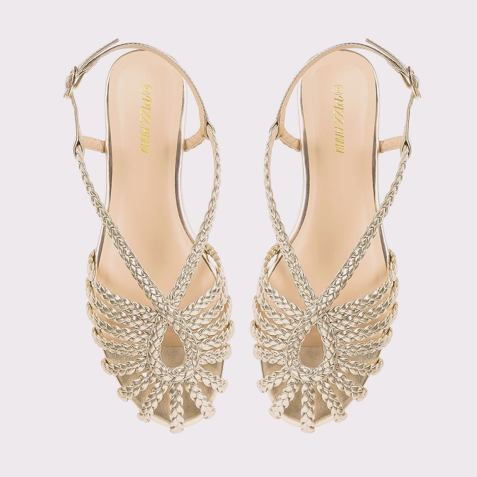 PIZZ ANNU Sophia Braided Flat Sandals Women Walking Shoes