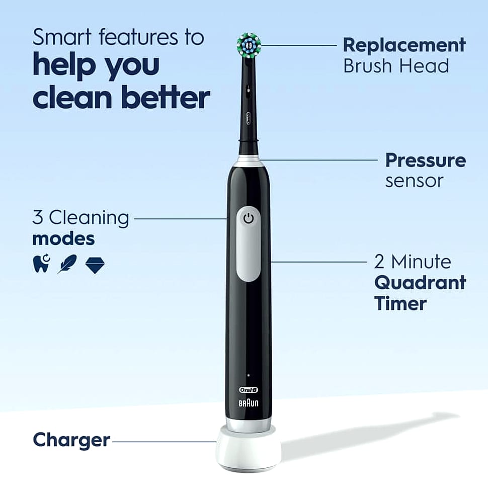 Oral-B Pro 1000 Rechargeable Electric Toothbrush, Black