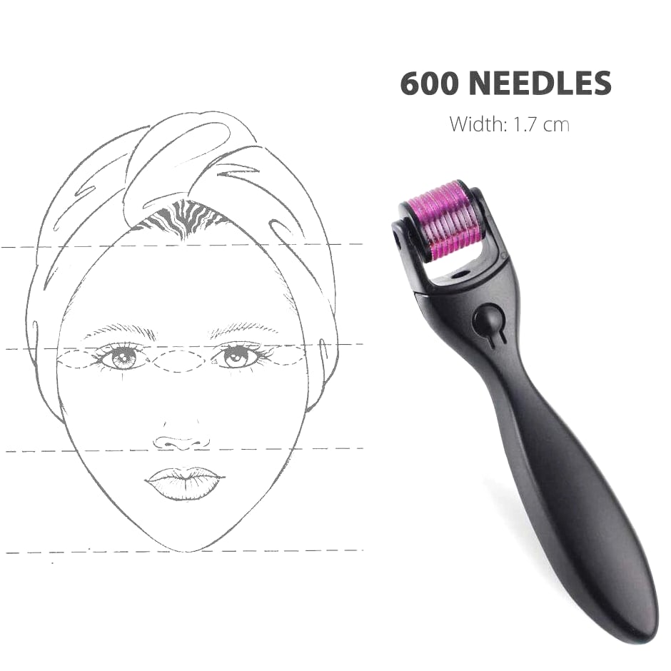 Derma Roller Kit For Face, Beard, Hair 540 Titanium Microneedle 0.5/1/1.5mm