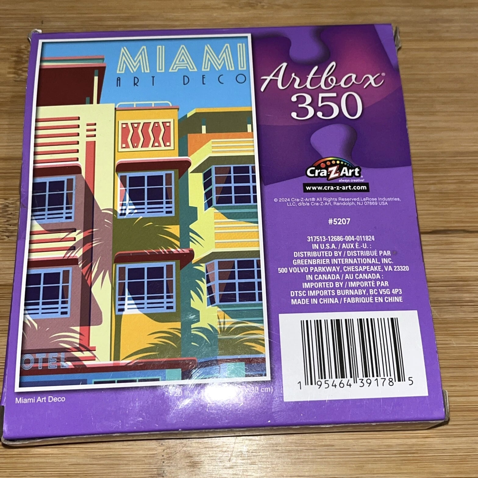 Miami Art Deco Puzzle 350 Pieces Colorful Buildings NEW SEALED Artbox
