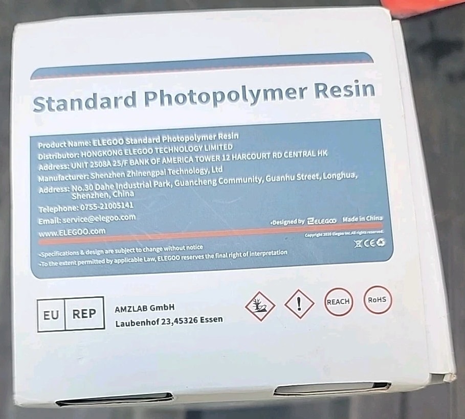 ELEGOO Photopolymer 3D Printer Rapid Resin, LCD UV-Curing Resin Grey (New)