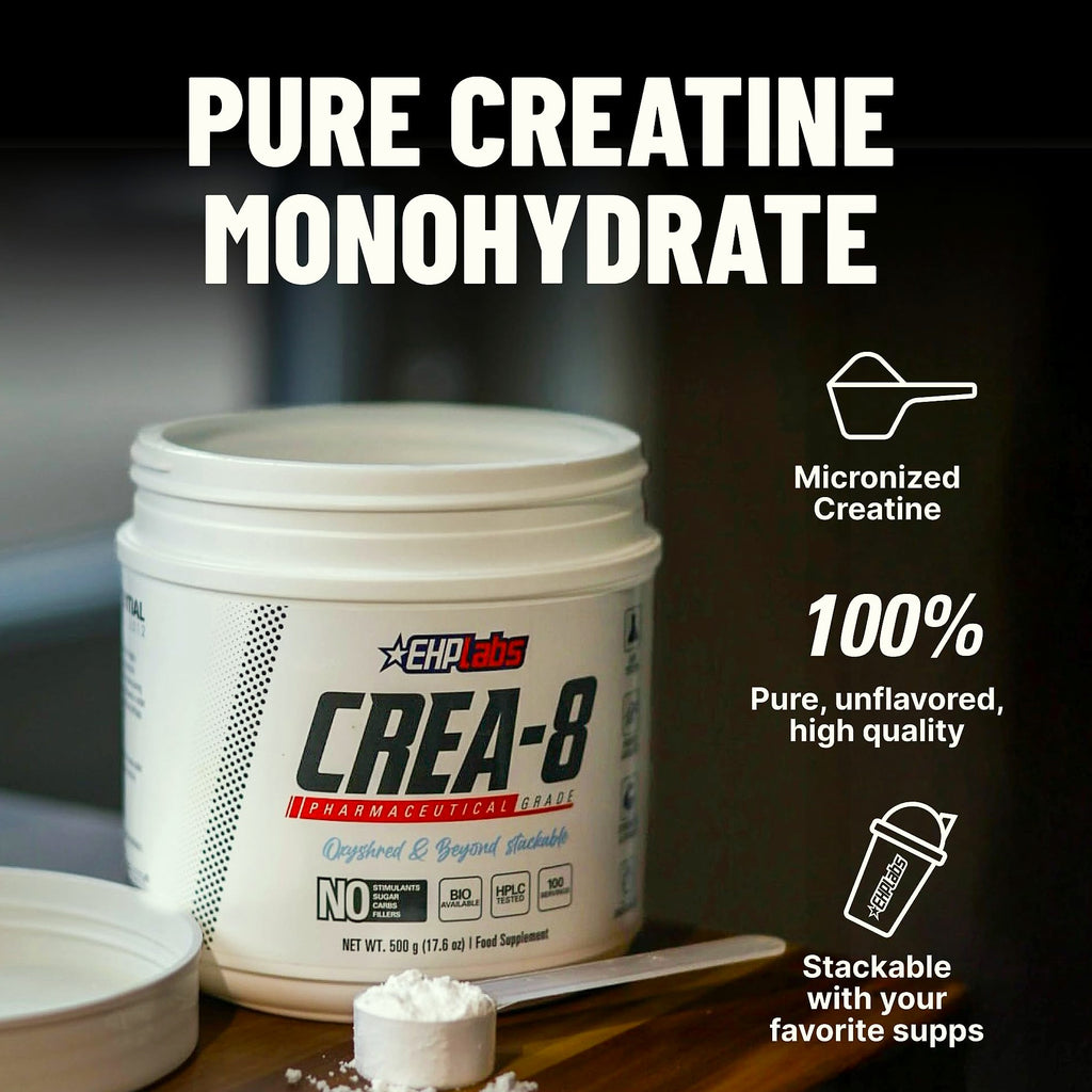 EHP Labs CREA-8 Micronized Creatine Monohydrate Powder 500g
