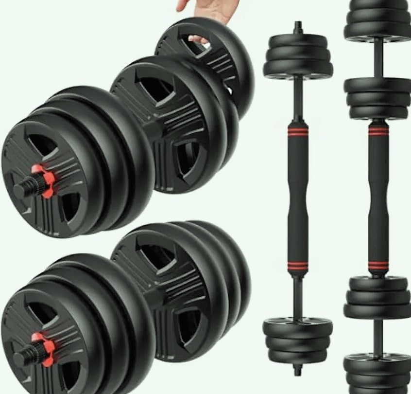 YAO HUI HUANG 20lb Adjustable Dumbbell Set with 3-in-1