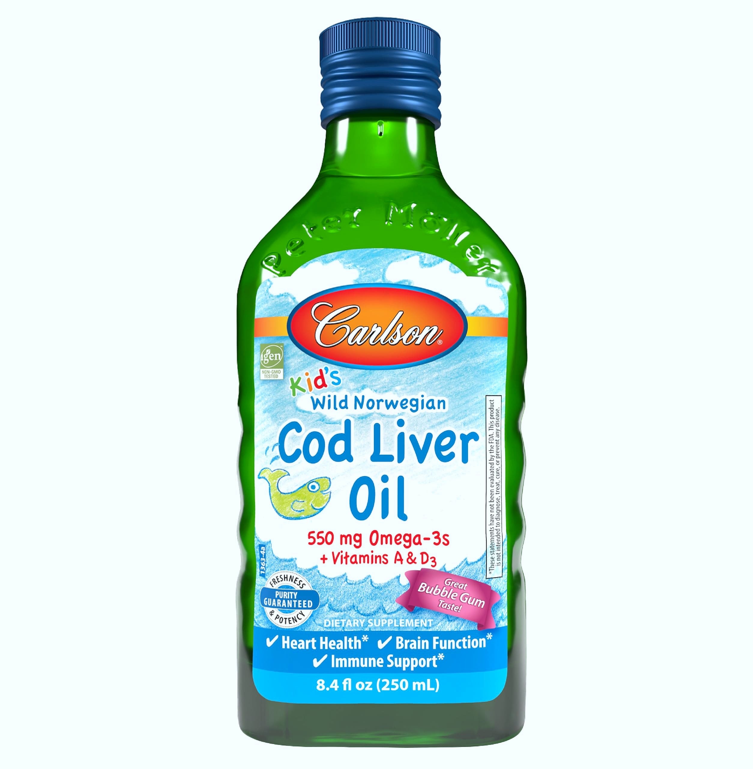 Carlson Cod Liver Oil 1100mg Omega-3 Liquid Fish Oil