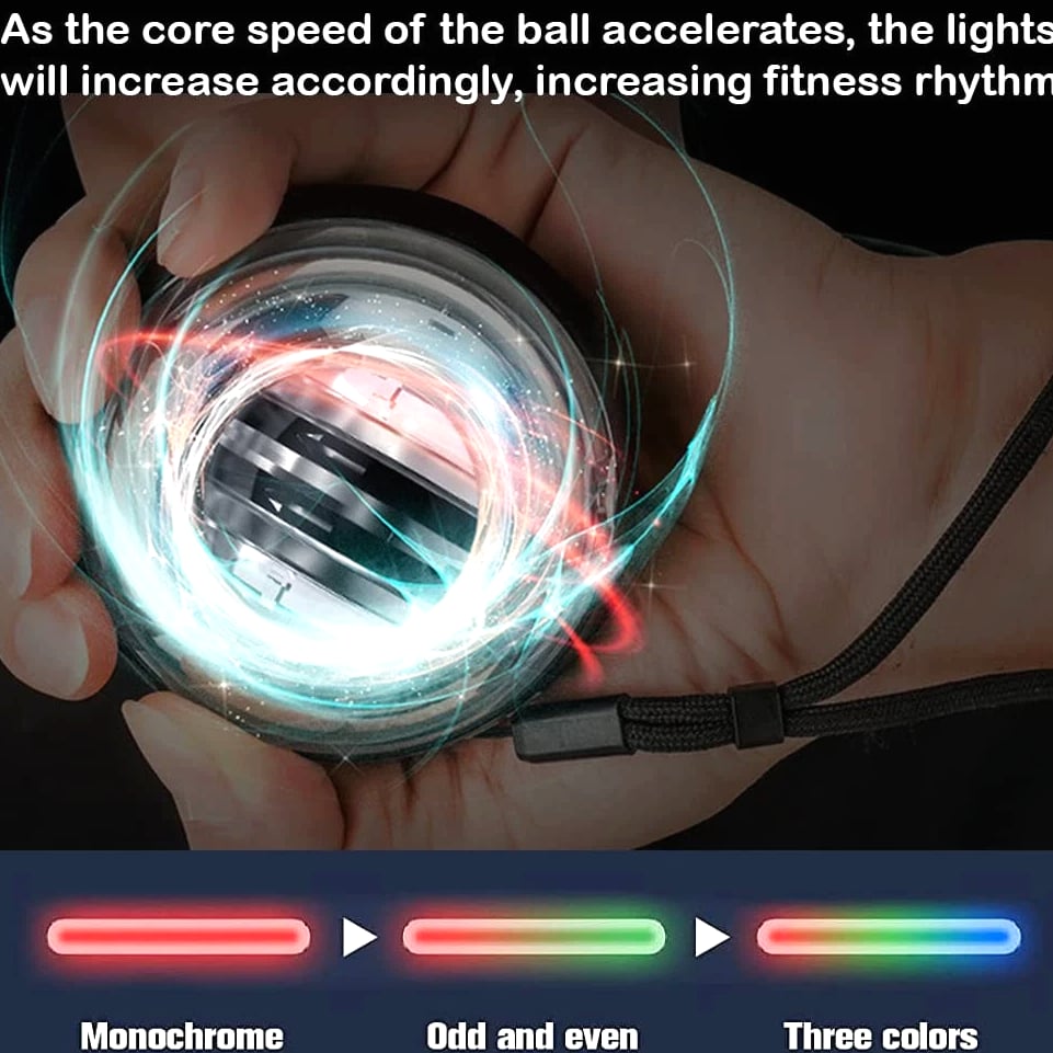 Auto-Start Wrist Power Gyro Ball with LED Lights - Wrist Strengthener