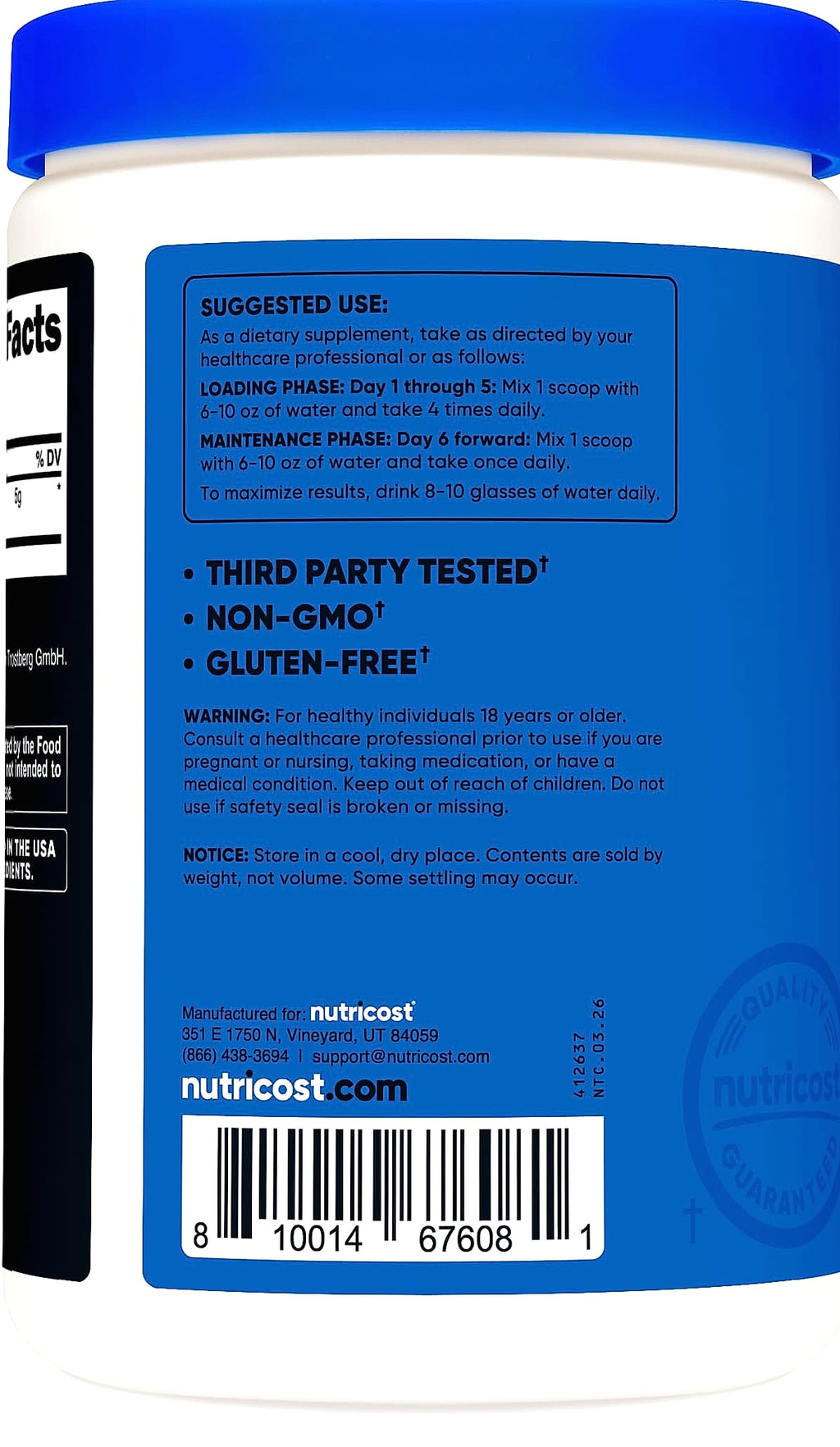 Nutricost Creapure Creatine Monohydrate 500g Powder