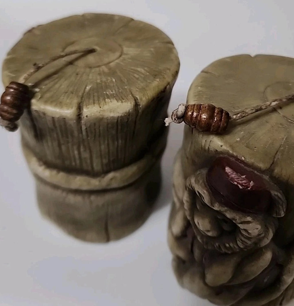 Vintage 2 Lava Candle Monkey Hear No Evil, Four Inches High Single Wick W/bead