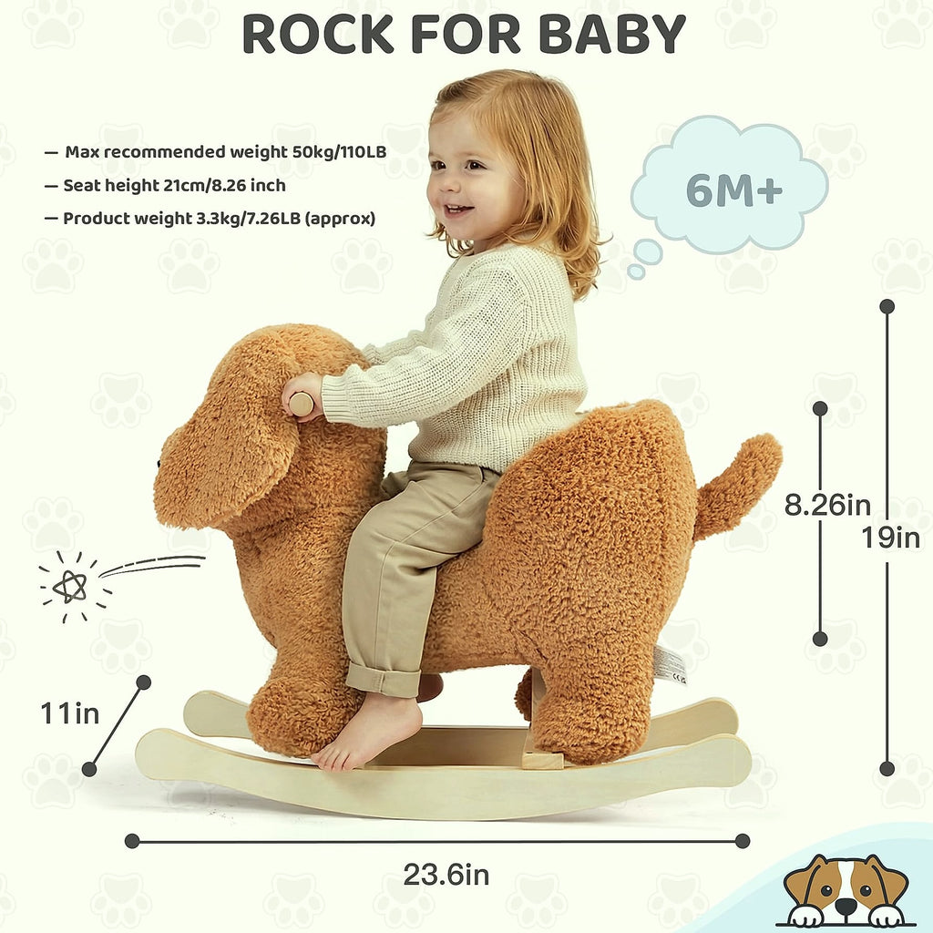Jolie Vallée Poodle Wooden Rocking Horse for Toddlers