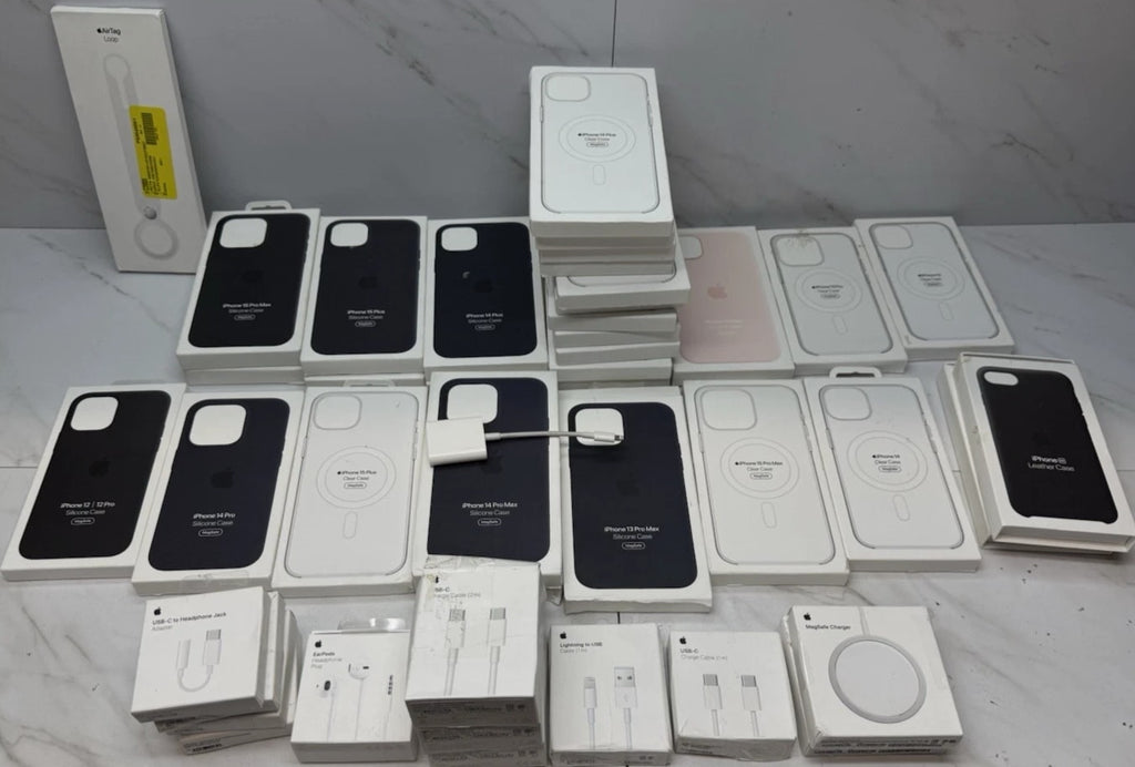Lot of 44 iPhone Cases, Chargers and Accessories open box and used items