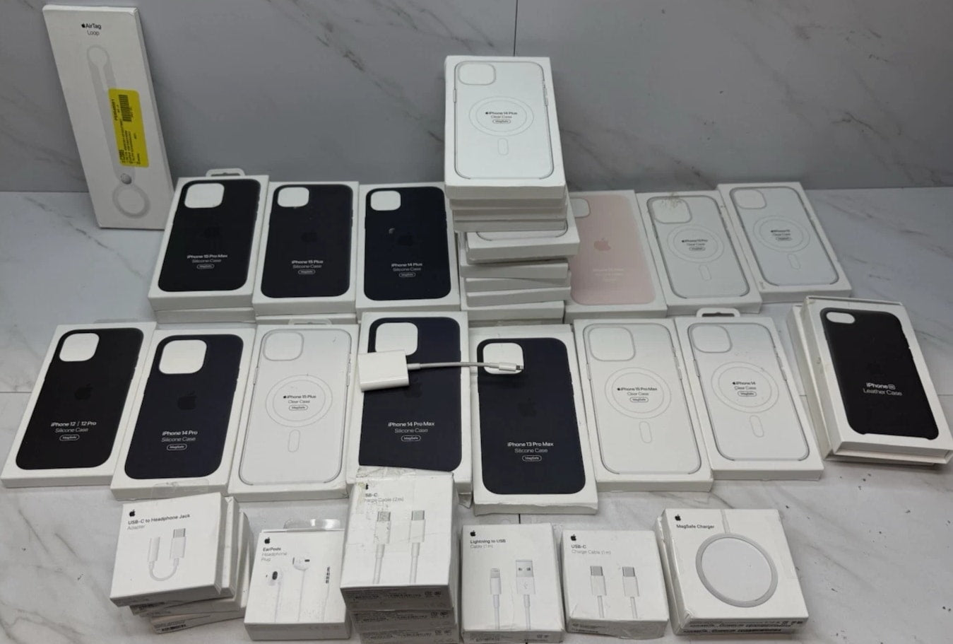 Lot of 44 iPhone Cases, Chargers and Accessories open box and used items
