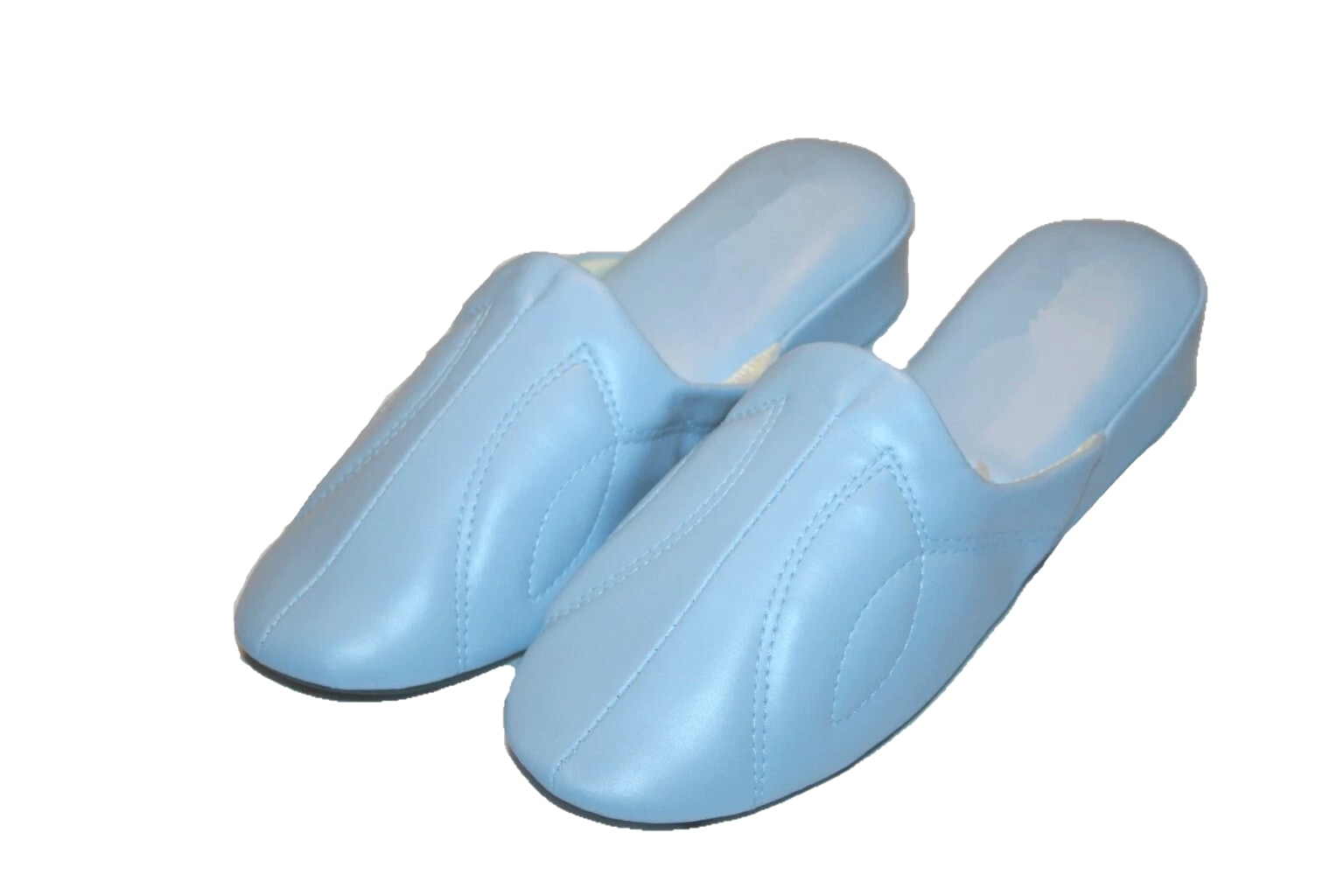 Womens Close Toe Soft Vinyl House Slippers Lt Blue Beige Pink White 6 -11