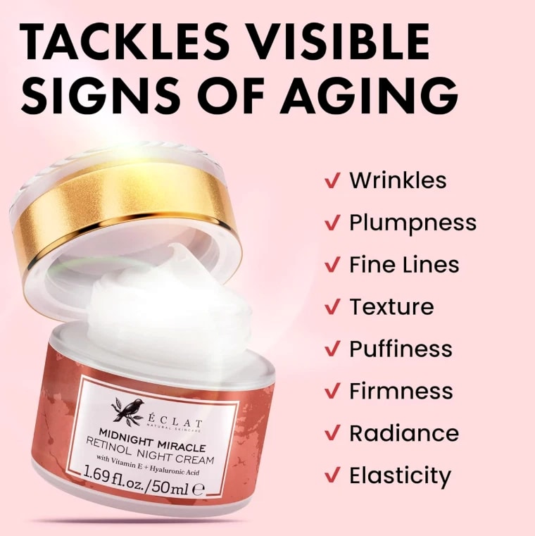 Retinol Night Cream Anti Aging - Hyaluronic Acid Wrinkle Repair Face 50ml