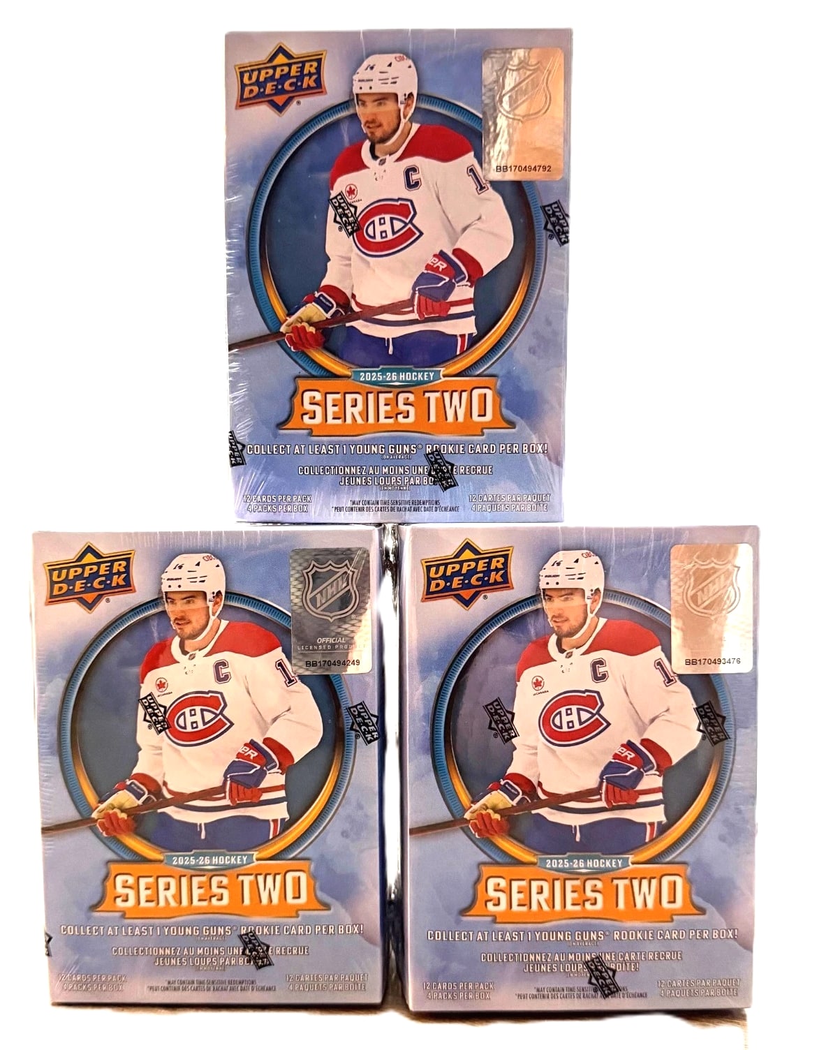 3 Blaster box lot 2025-26 Upper Deck Series 2