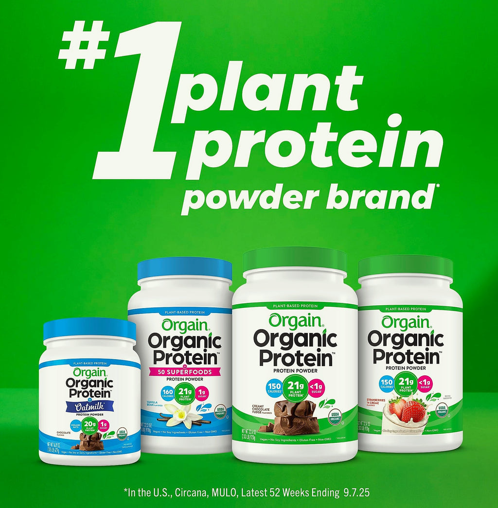 Orgain Organic Vegan Protein Powder Vanilla Bean, 21g Plant Protein
