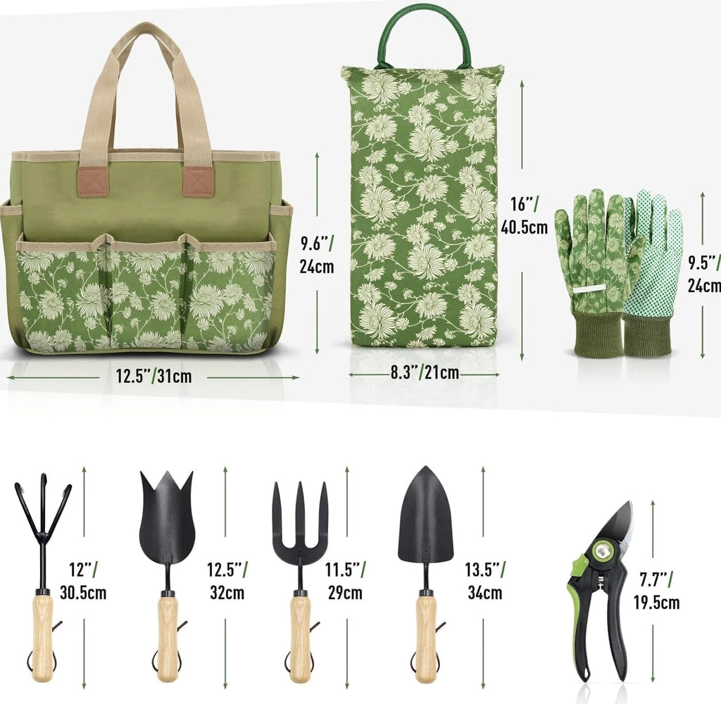 Home Garden Tools Set 8 Piece Heavy Duty W/ Wooden Handle Durable Women Men New