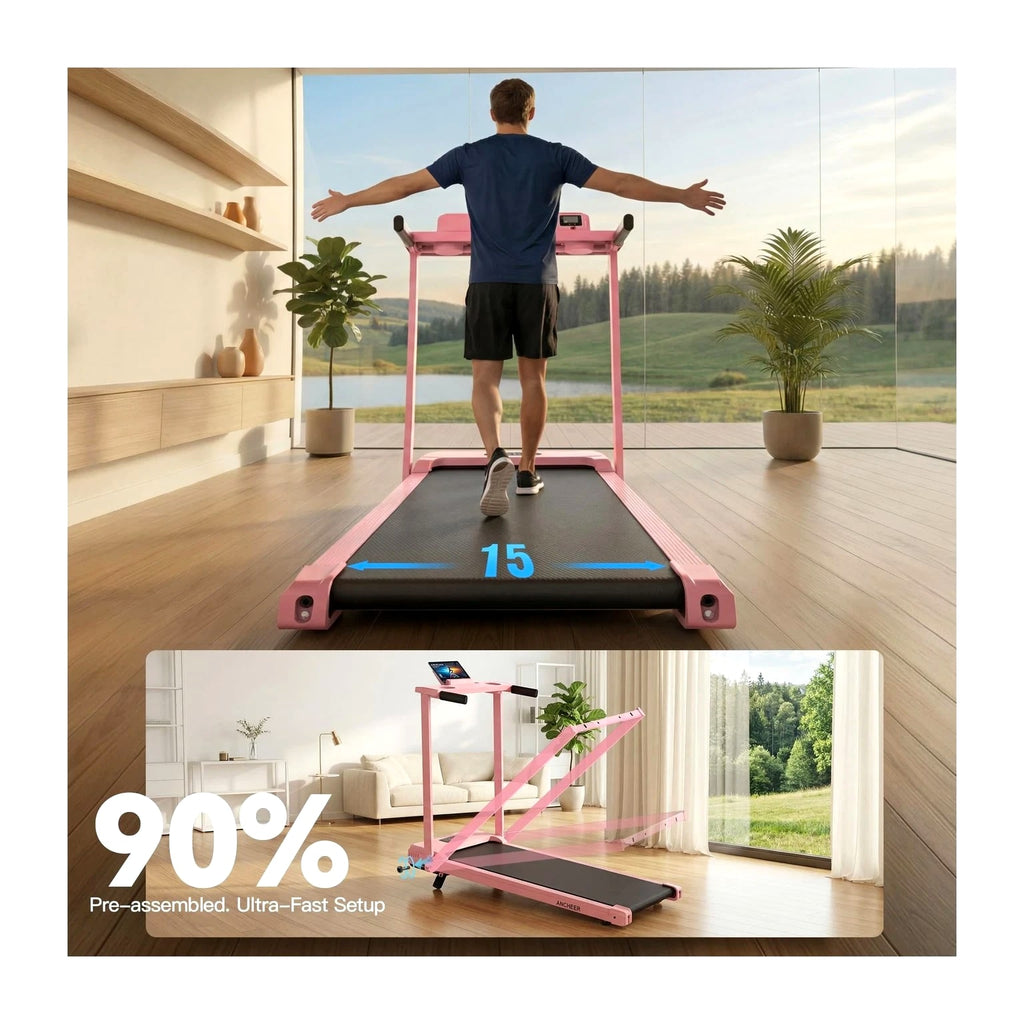 FUNMILY 3.5HP Walking Pad Incline Treadmill with Desk and Handle Bar, Heavy Duty
