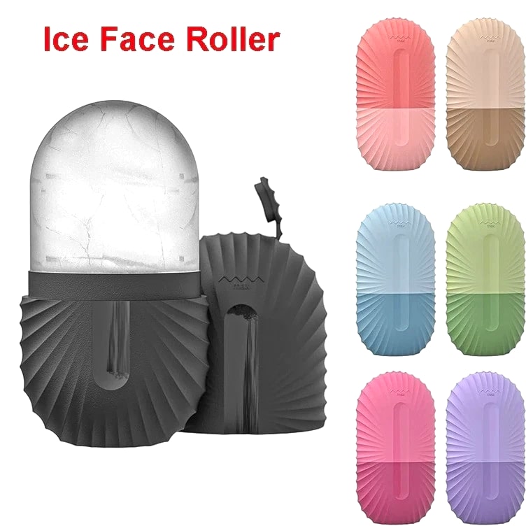 Ice Face Roller Silicone Ice Mold Facial Massager for Puffiness & Pore Care