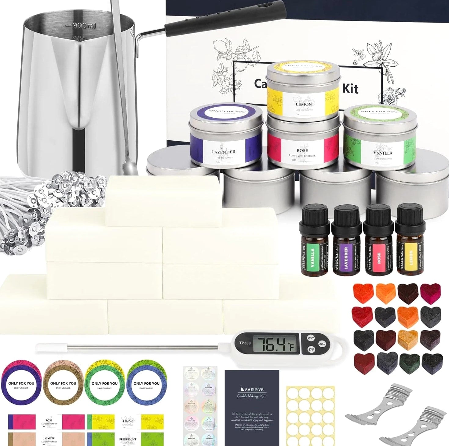 SAEUYVB Candle Making Kit, Complete Candle Making Kit for Adults, DIY Starter Set