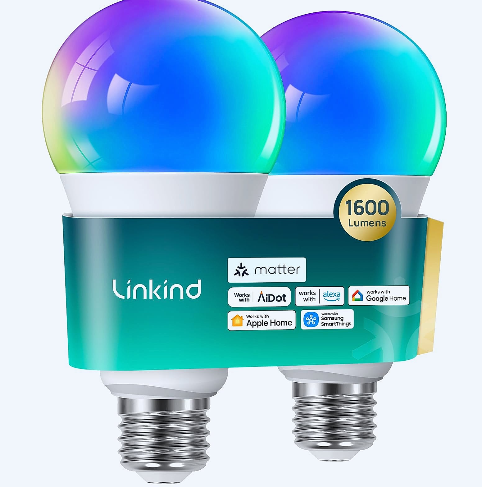 Linkind Matter Smart Light Bulb A19 E26 WiFi RGBTW 6-Pack