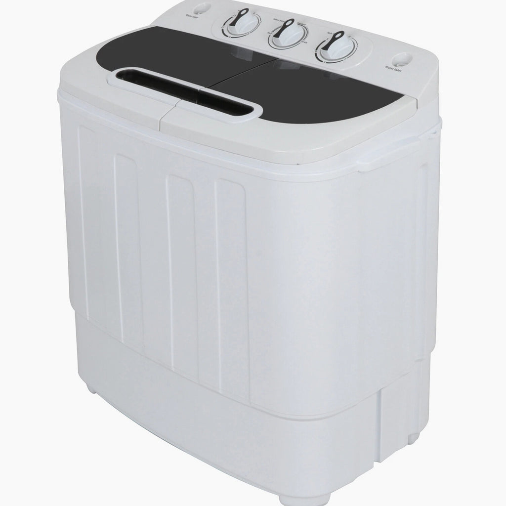 White Compact Portable Washer & Dryer with Mini Washing Machine and Spin Dryer