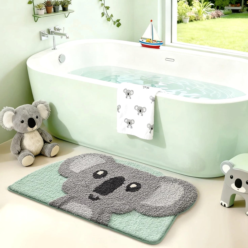 Cute Animal Thick Bathroom Rugs, Non-Slip Backing Washable Bath Mats, Plush...
