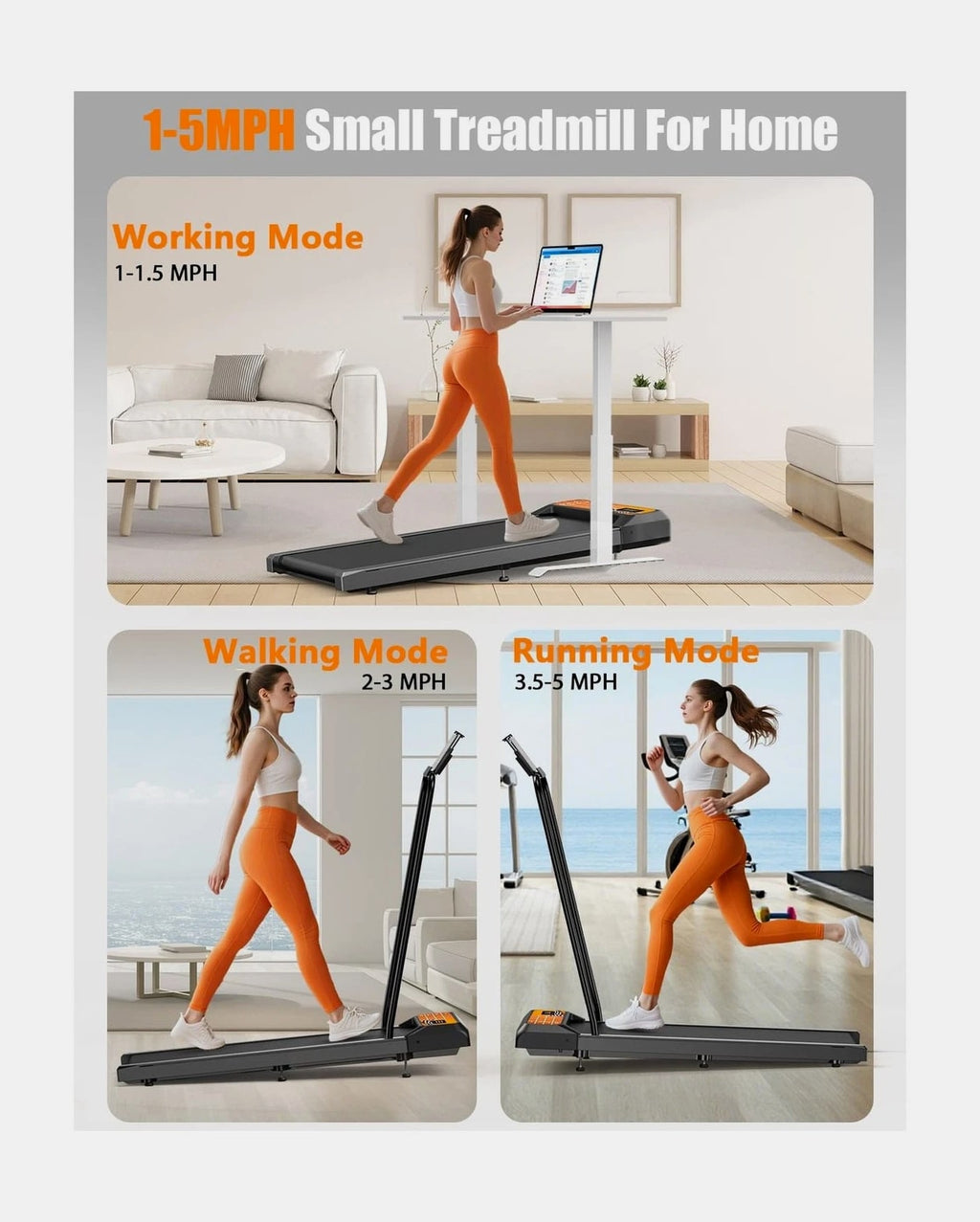 HCOIW Walking Treadmill Pad with Incline - Portable Under Desk Treadmill