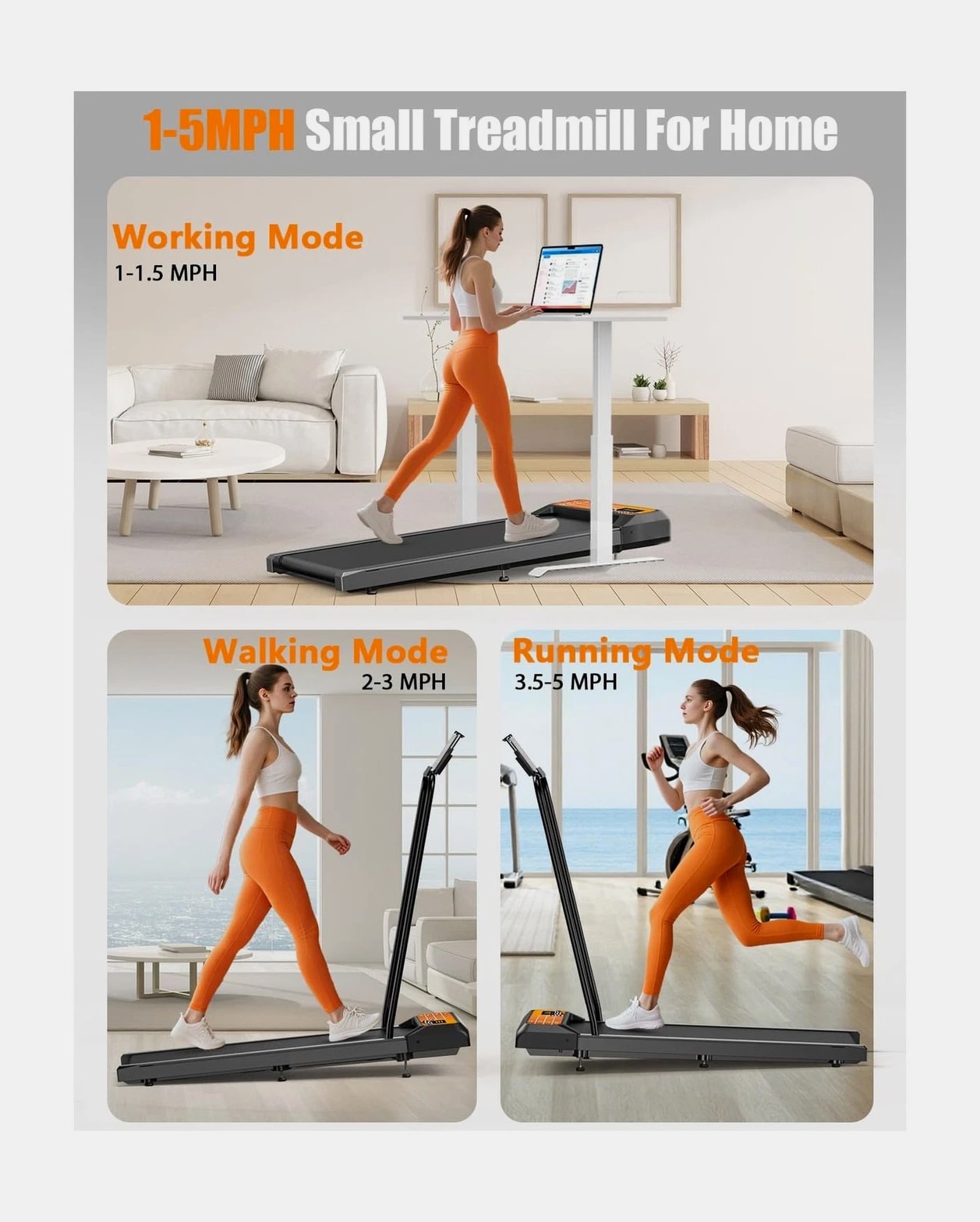 HCOIW Walking Treadmill Pad with Incline - Portable Under Desk Treadmill