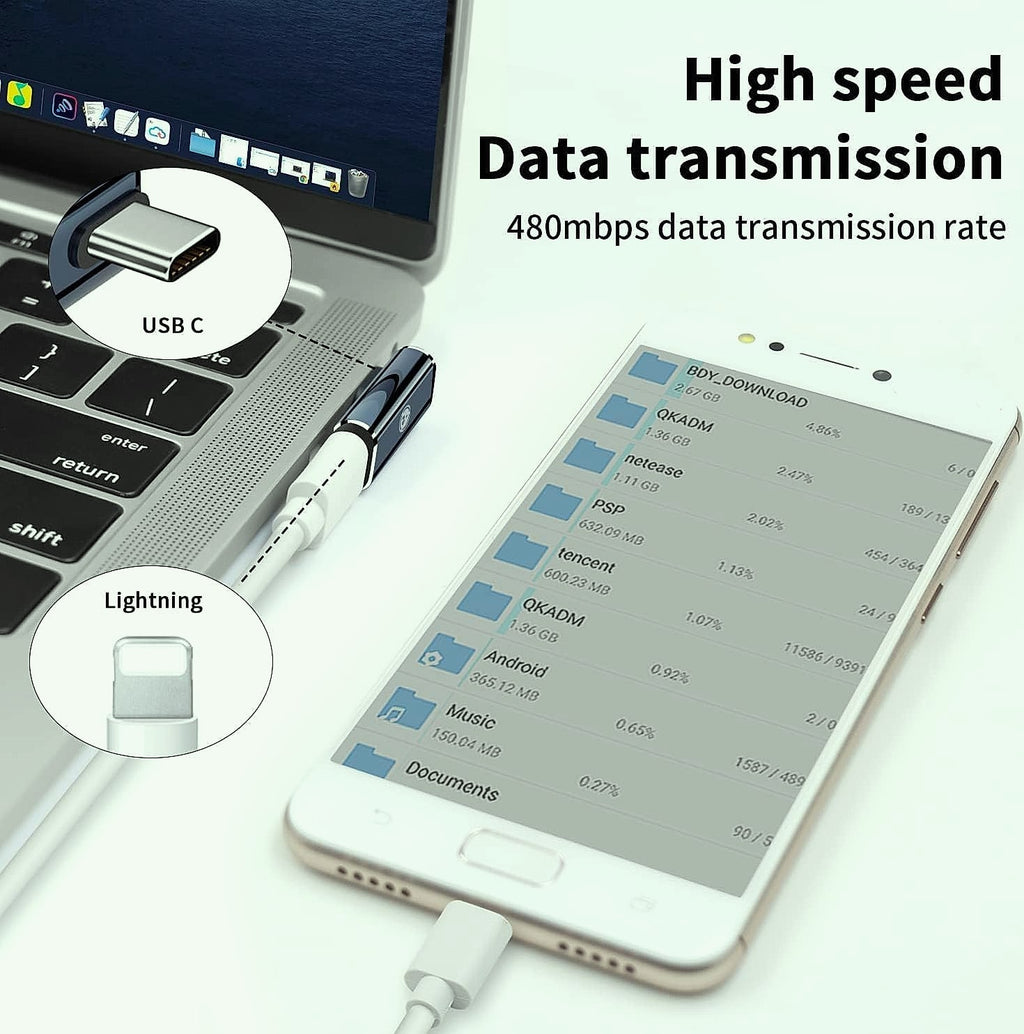 Belcompany USB C to Lightning Adapter 2 Pack, 35W Fast Charging