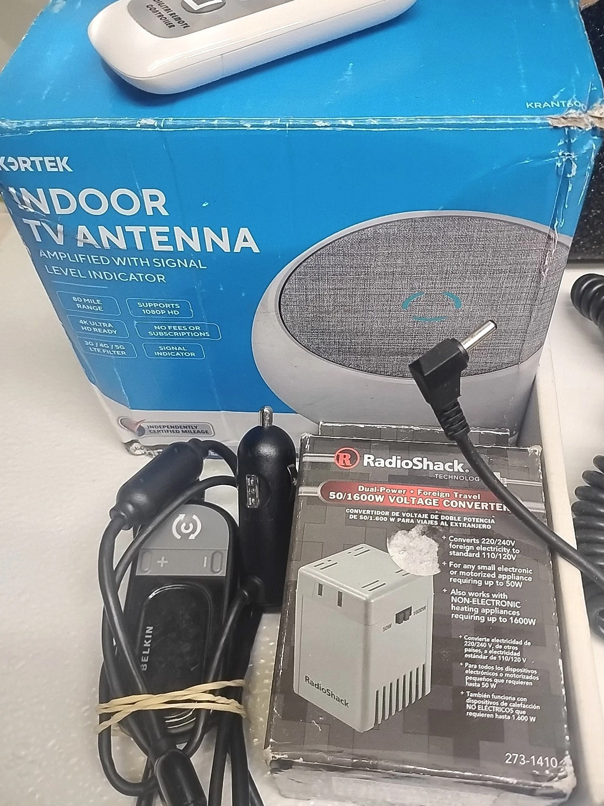 Electronics Mixed Lot Junk Collection Antennas Gadgets Converters Flashlight....
