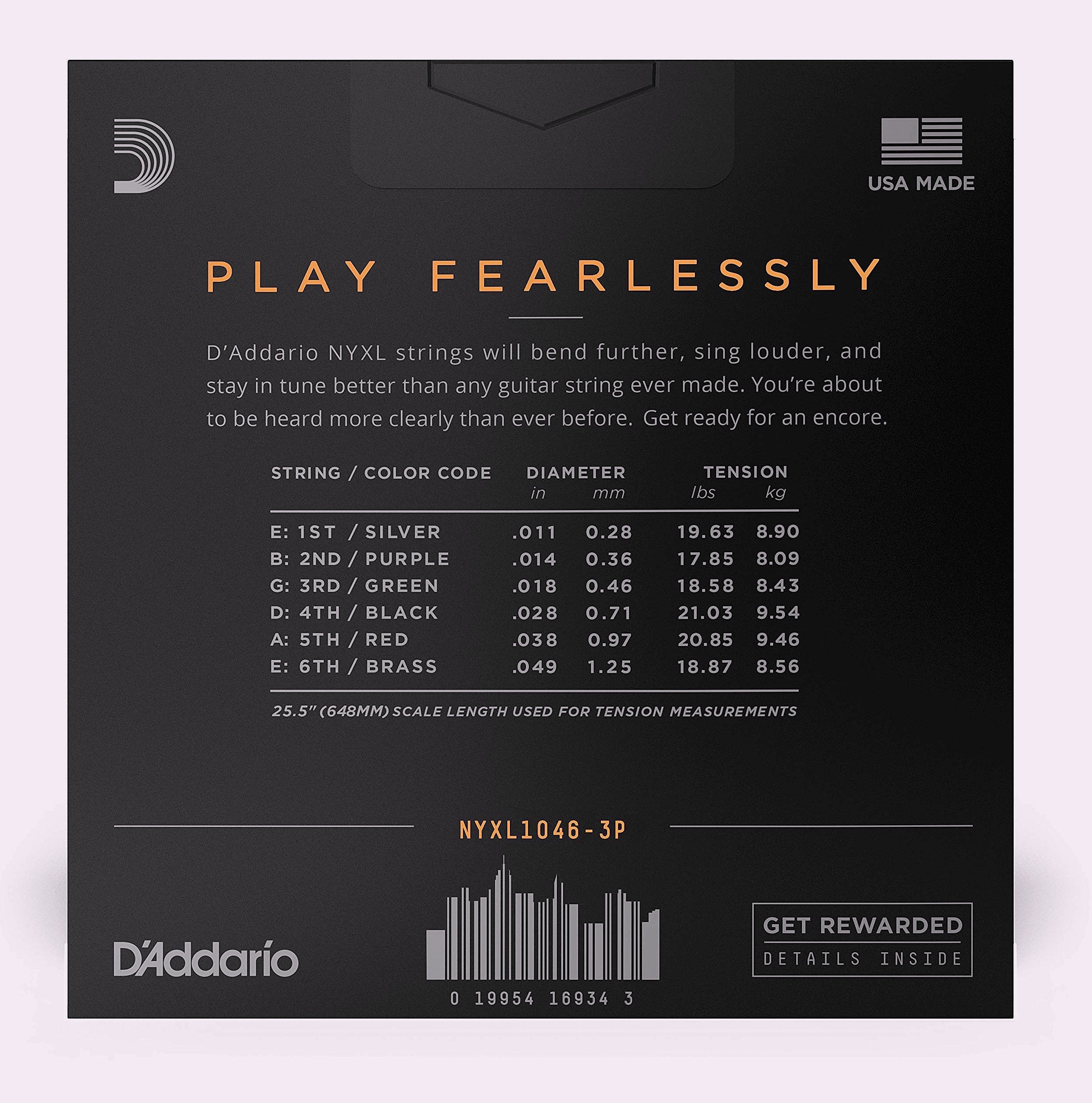 D'Addario NYXL1046-3P Electric Guitar Strings 10-46 3-Pack