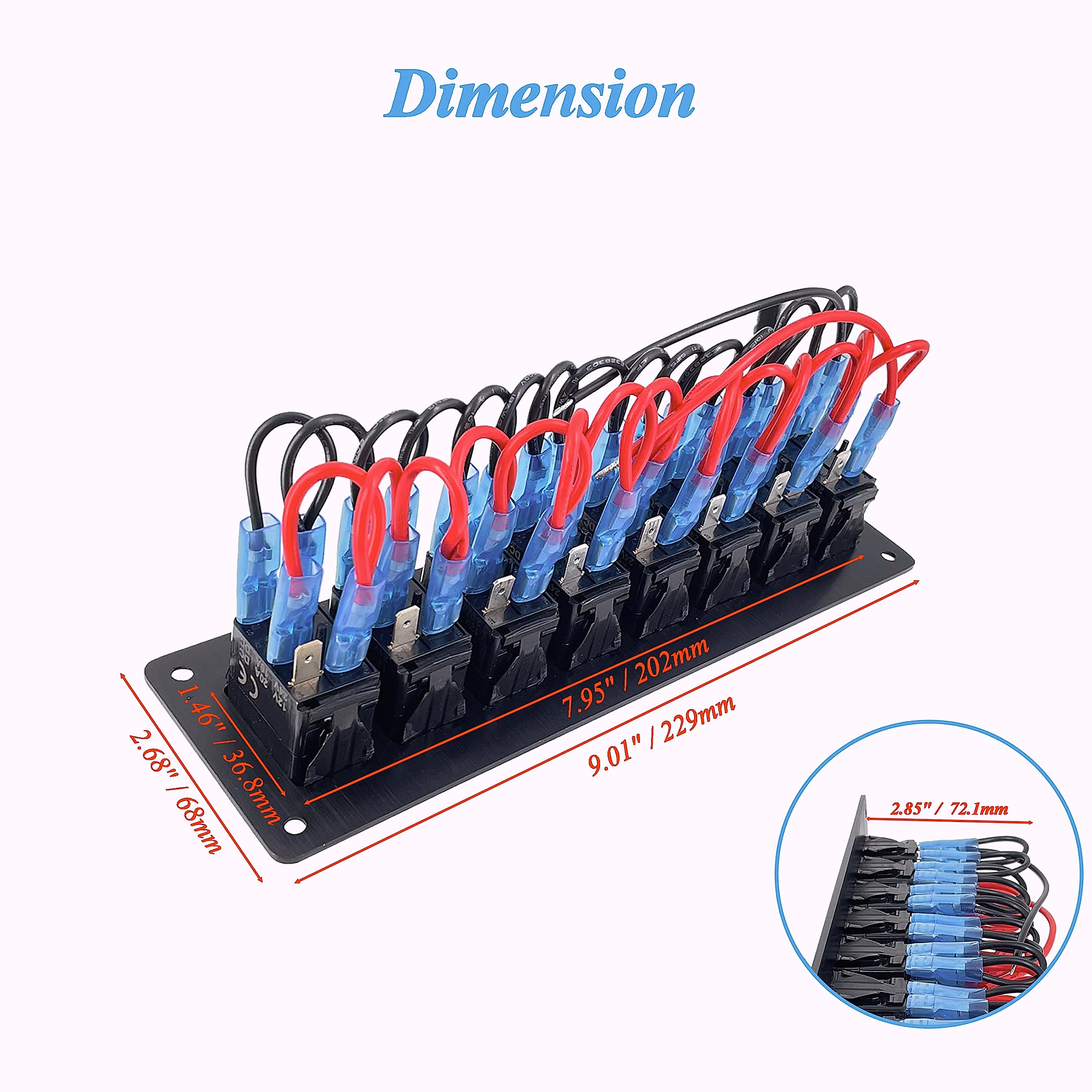 BACAUTOPARTS 8-Way Marine Switch Panel 12V/24V Rocker