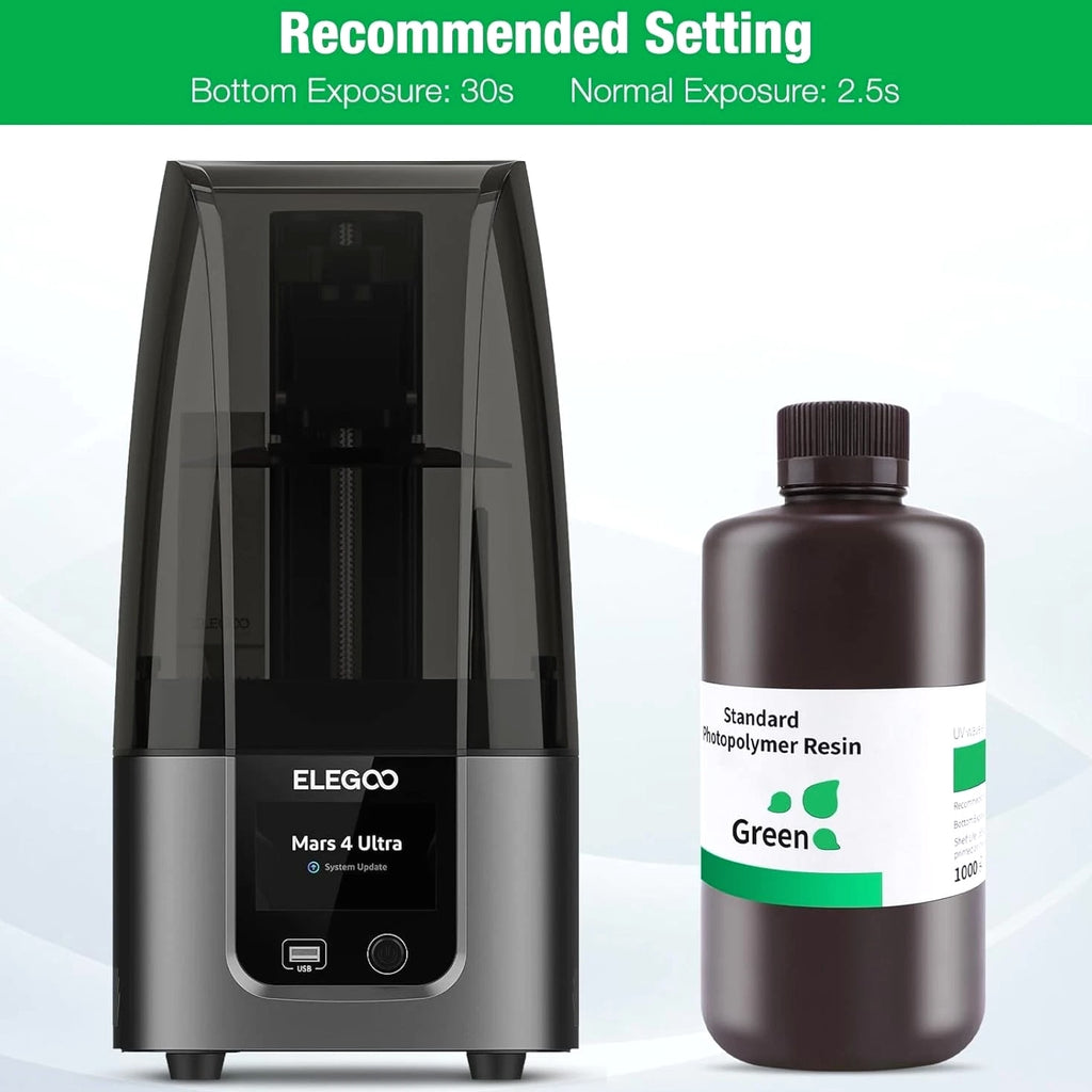 ELEGOO 3D Printer Resin 1000g - Fast Curing, Non-Toxic Clear Green