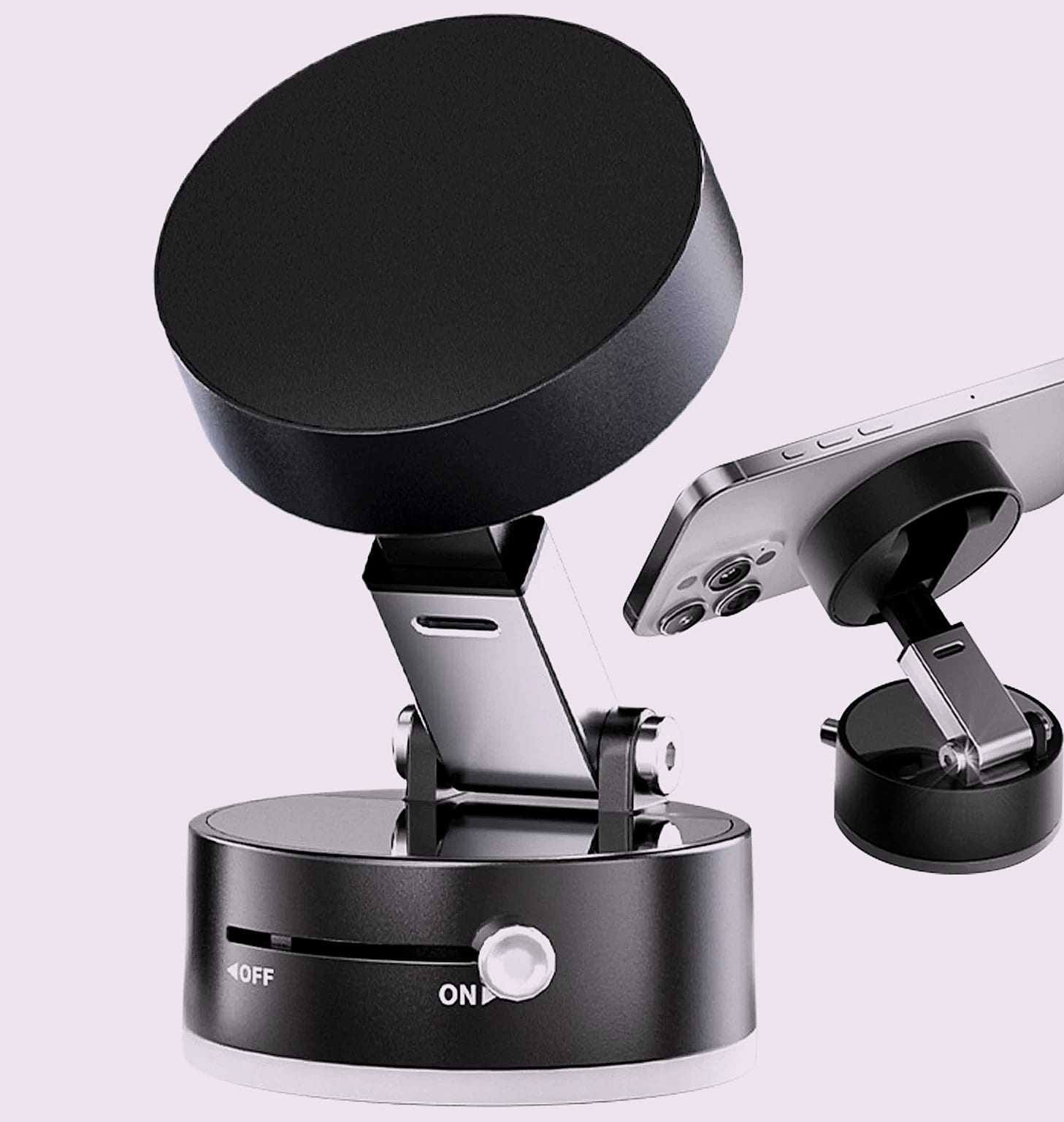Magnetic Car Phone Holder with Vacuum Suction Cup