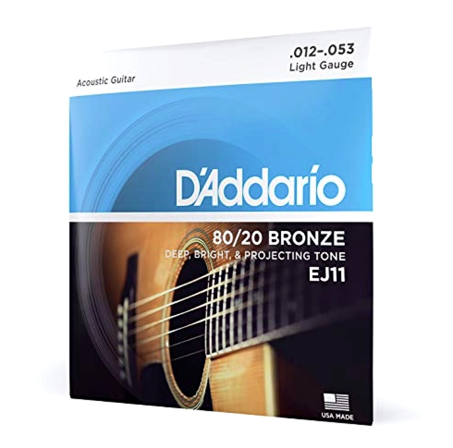 D'Addario EJ11 Acoustic Guitar Strings 80/20 Bronze Light Gauge