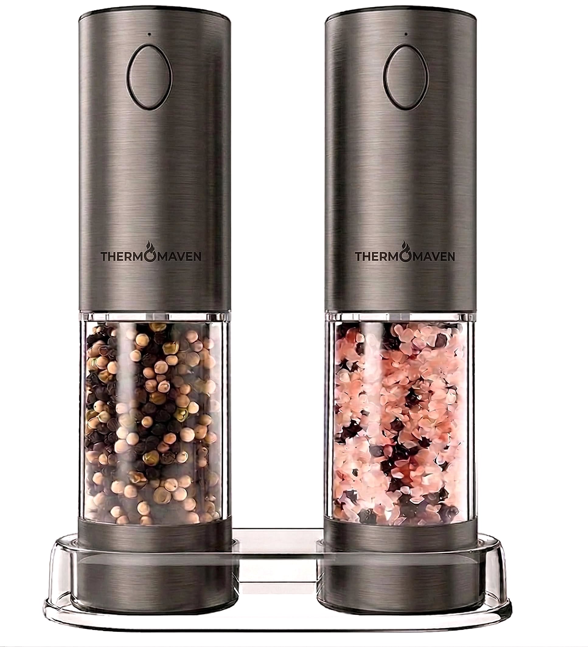 ThermoMaven 110ml Rechargeable Electric Salt Pepper Grinder Set